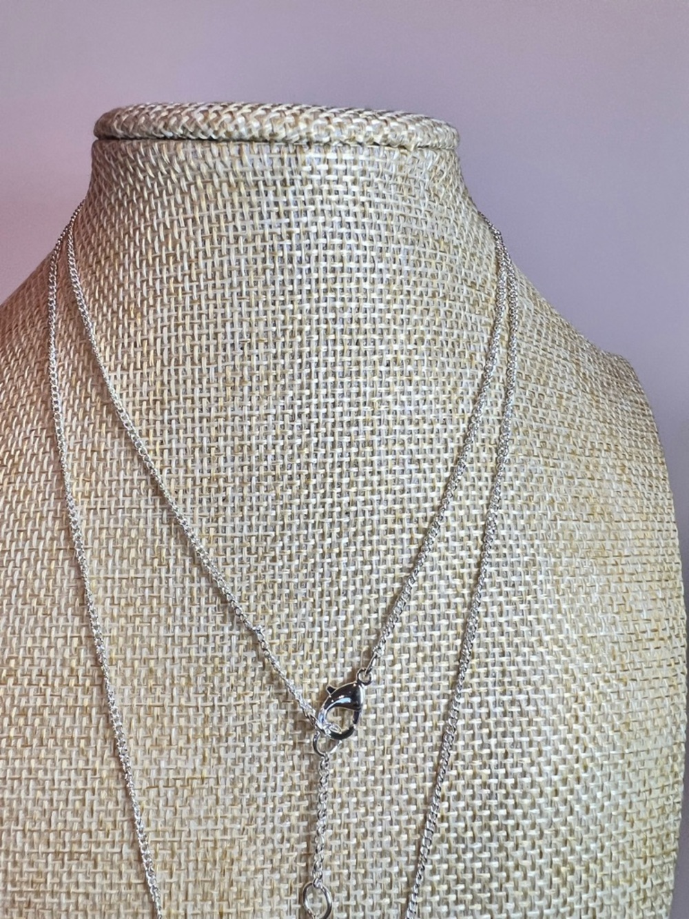 Nine West NWOT Polished Silver-Toned Metal Teardrop Crystals Sweater Necklace - Picture 13 of 14